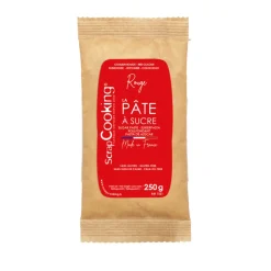 DDM Courte Pâte à sucre Rouge arômatisé vanille 250g - ScrapCooking