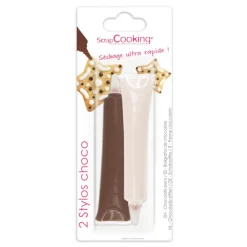 DDM Dépassée Stylo chocolat lait et blanc 25g x2 - ScrapCooking