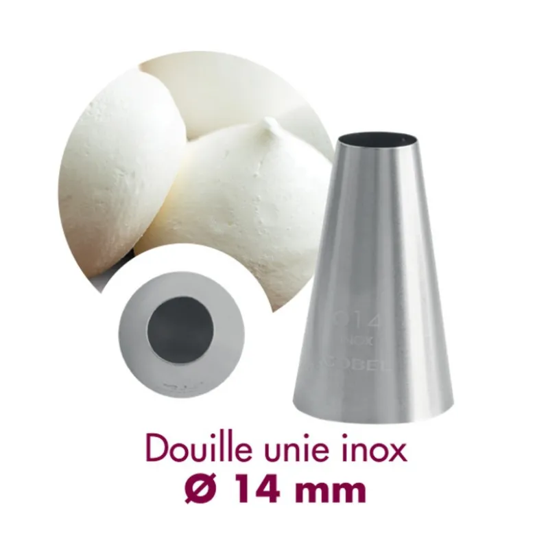 Douille Pâtissière Unie Inox Ø 14 mm - Gobel