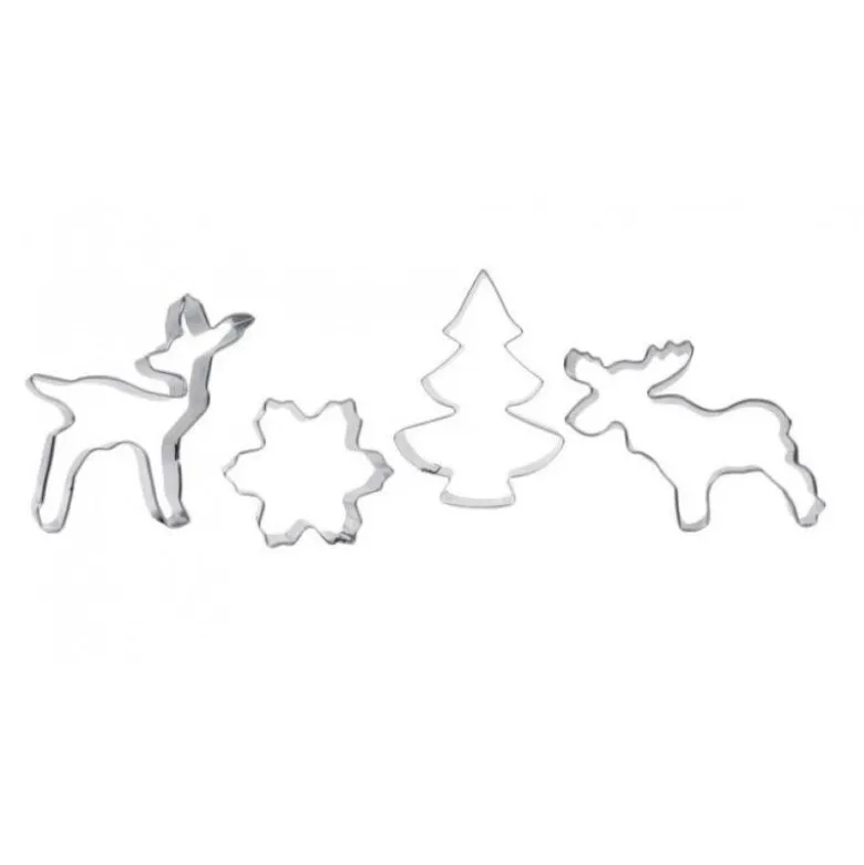 Emporte-pièce inox Noël Nordic x4 - Patisse