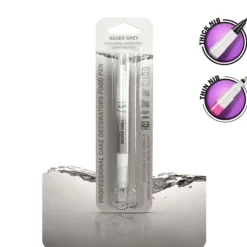 Feutre alimentaire gris argent double pointe - Rainbow Dust