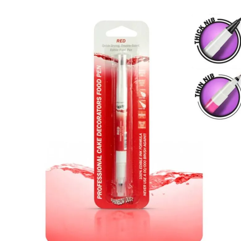 Feutre alimentaire rouge double pointe - Rainbow Dust