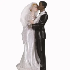 FIN DE SERIE Figurine mariage couple mixte 18cm