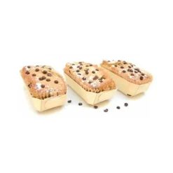 FIN DE SERIE Mini moule à cake bois 12cm x4 + caissettes de cuisson - Mirontaine