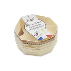 FIN DE SERIE Mini moule à manqué bois 11cm x4 + caissettes de cuisson - Mirontaine