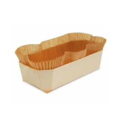 FIN DE SERIE Moule à cake bois 24cm x2 + caissettes de cuisson - Mirontaine