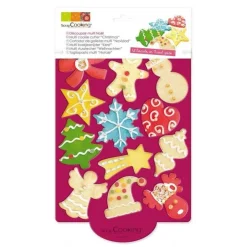 FIN DE SERIE Plaque découpoir 12 biscuits Noël - ScrapCooking
