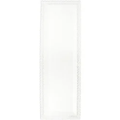 FIN DE SERIE Plat dentelle rectangle blanc 13x40cm - ScrapCooking
