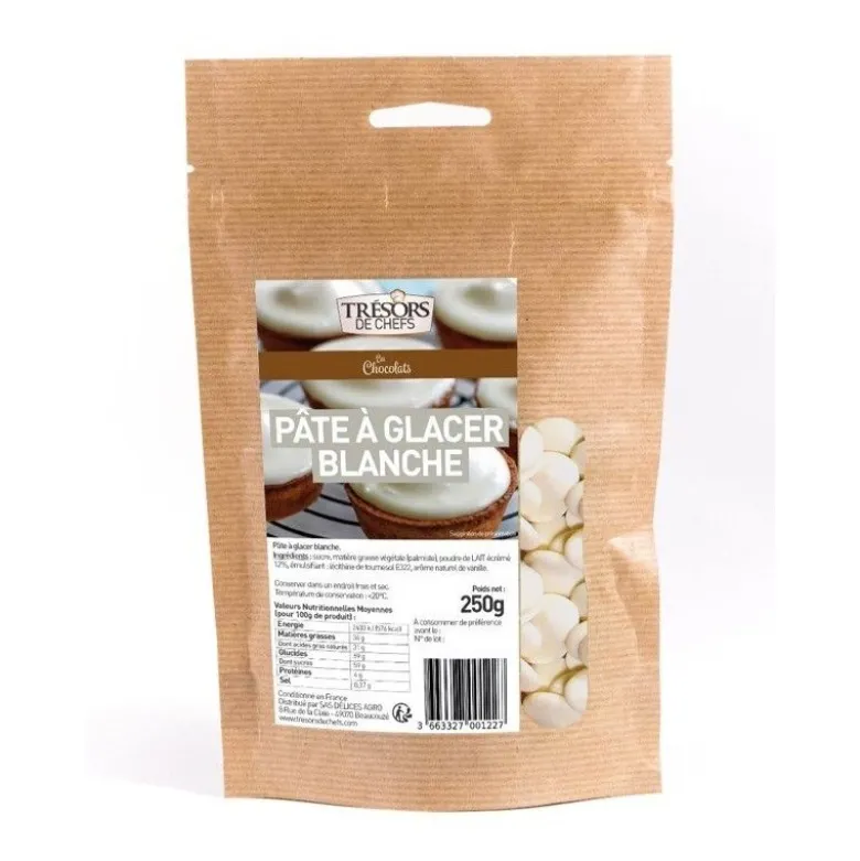 Glaçage chocolat blanc 250g - Trésors de chefs
