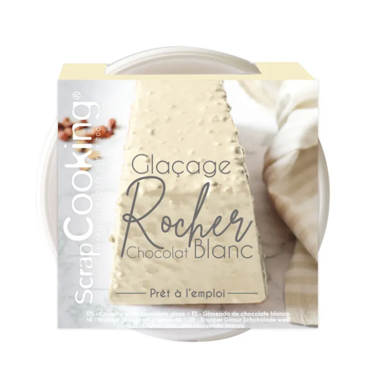 Glaçage rocher prêt à l'emploi chocolat blanc 400g - Scrapcooking