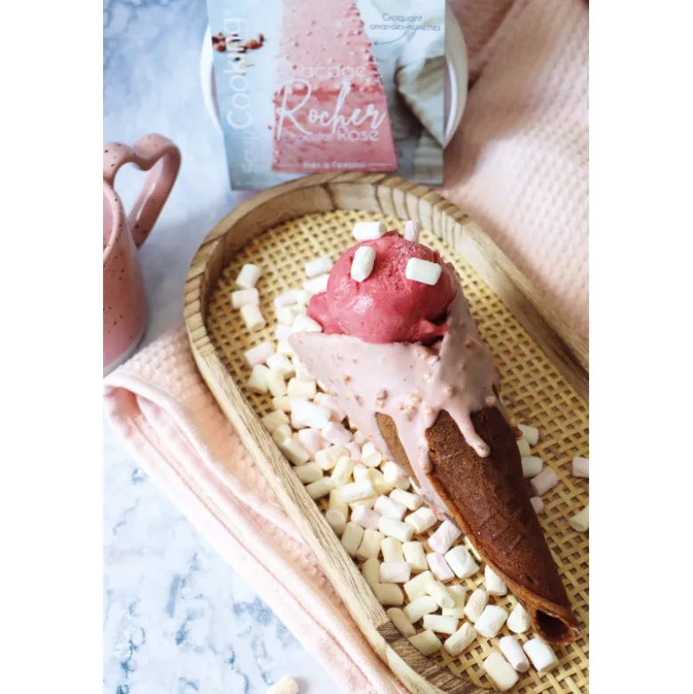 Glaçage rocher prêt à l'emploi chocolat rose 400g - Scrapcooking