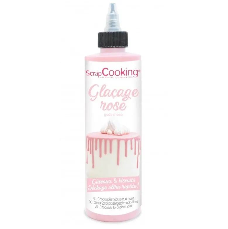 Glaçage rose prêt à l'emploi goût choco 130g - ScrapCooking