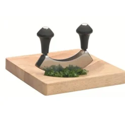 Hachoir berceuse double lames + Planche bois - Kitchen Craft