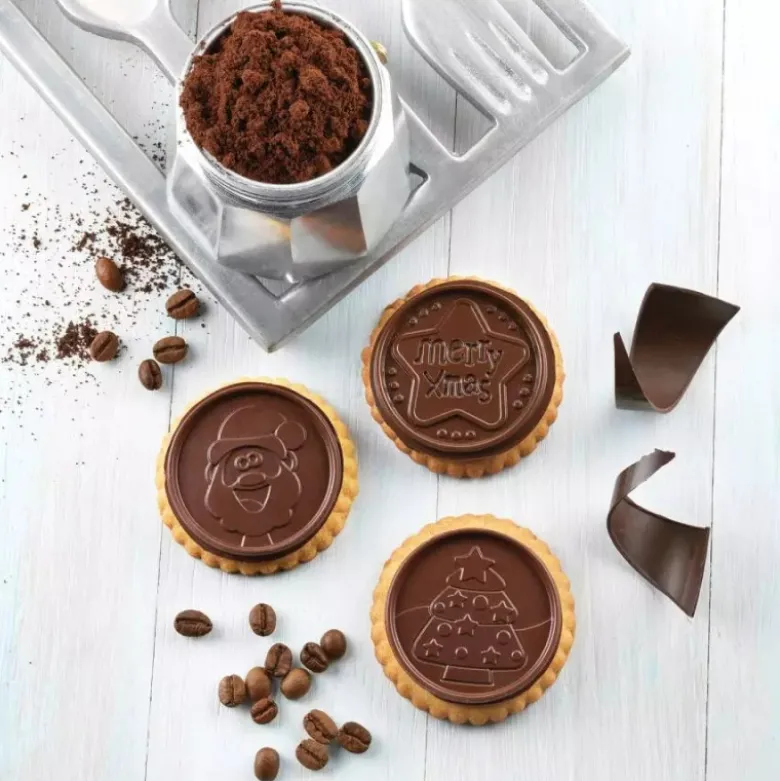 Kit Biscuit Chocolat Rond Noël Ø 5,7 cm (x6) - Silikomart