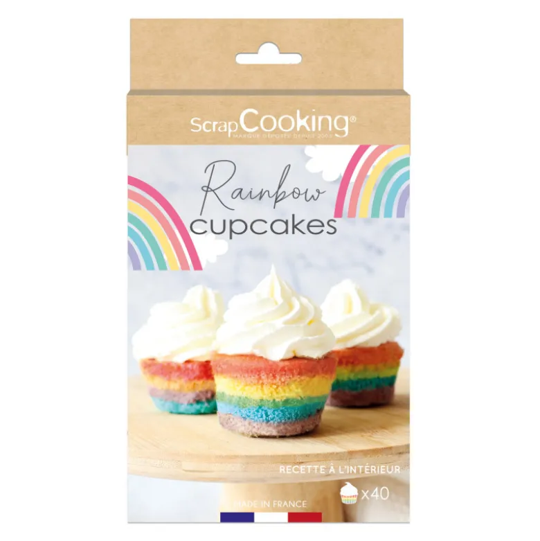 Kit Cupcakes Arc-en-ciel - Scrapcooking