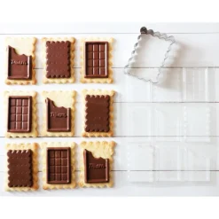 Kit emporte-pièce et moule Petits Beurre Chocolat x9 - ScrapCooking