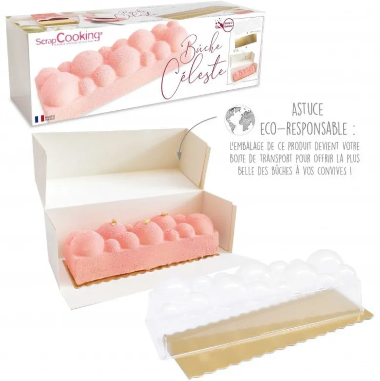 Kit moule bûche Céleste - ScrapCooking