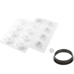 Kit Tarte Ring Cocoa Cacao 7cm x8 - Silikomart Professional