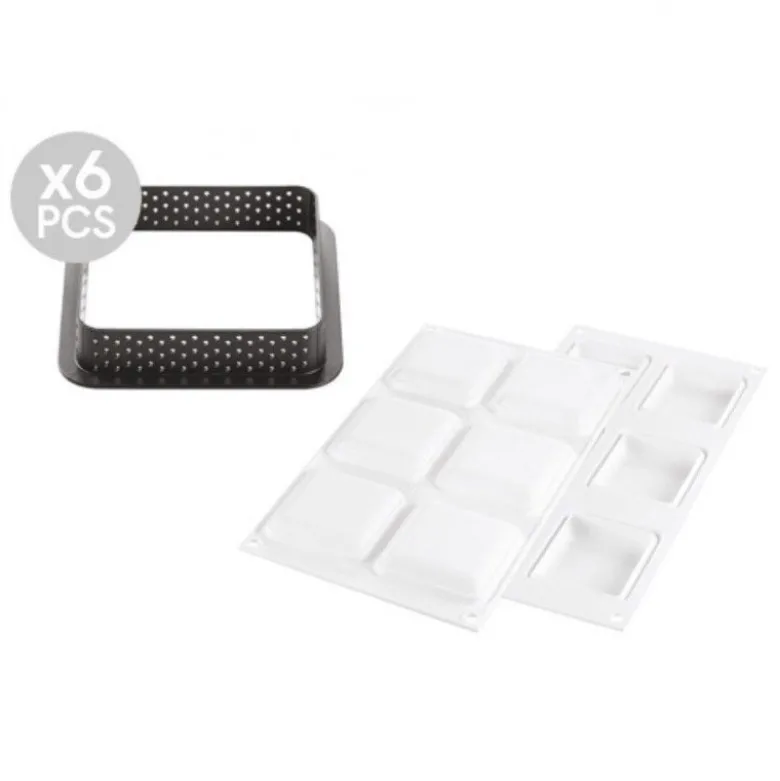 Kit Tarte Ring Square 8cm - Silikomart Professional