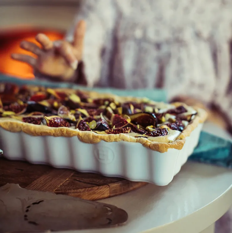 Long plat à Tarte blanc Argile - Emile Henry