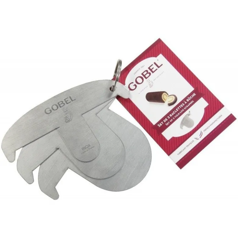 Lot de 3 raclettes à bûche inox - Gobel