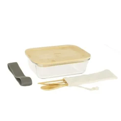 Lunchbox verre + couverts bambou - Pebbly