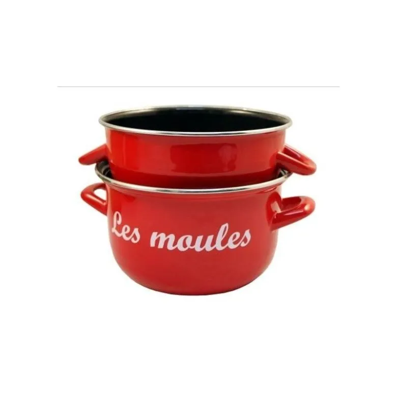 Marmite à moules 18 cm rouge - Baumalu