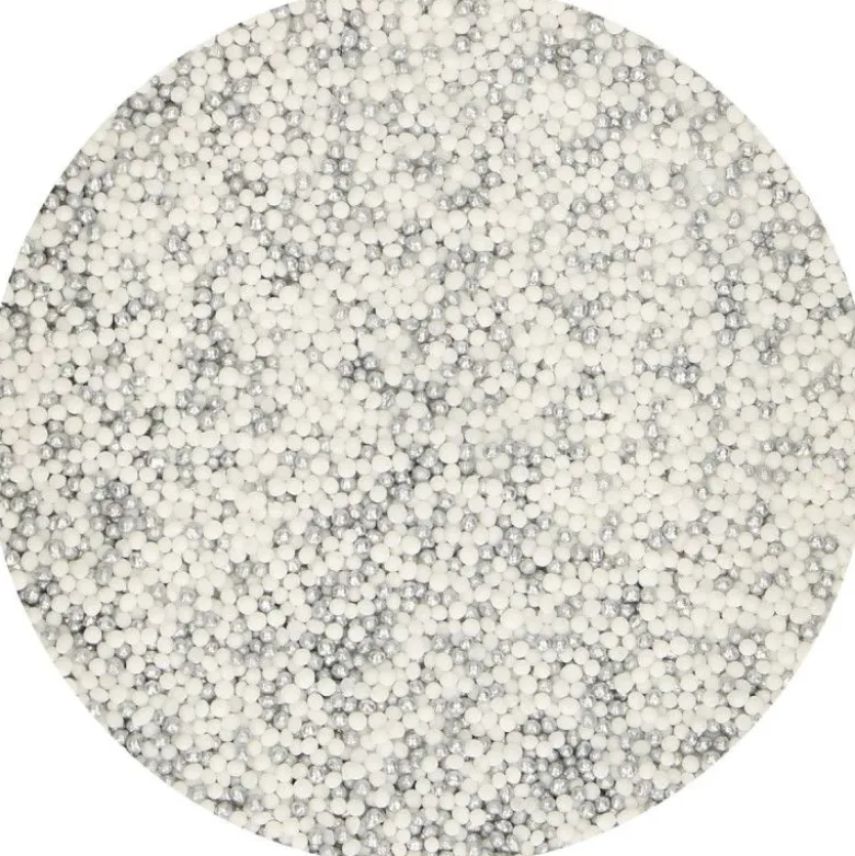 Mini billes sucre blanc/argent 80g - FunCakes
