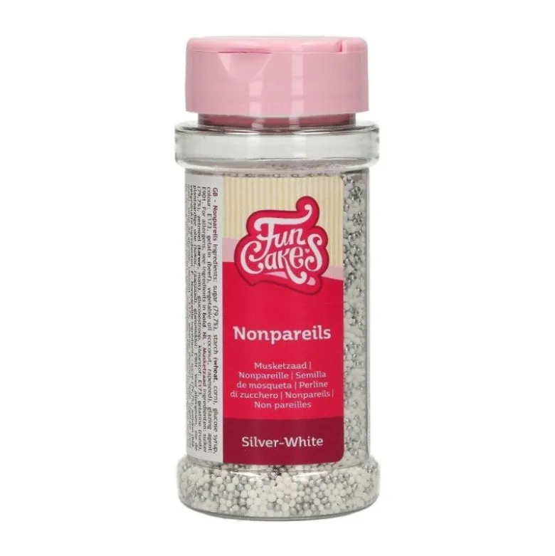 Mini billes sucre blanc/argent 80g - FunCakes