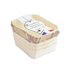 Mini moule rectangle bois 12cm x4 + caissettes de cuisson - Mirontaine
