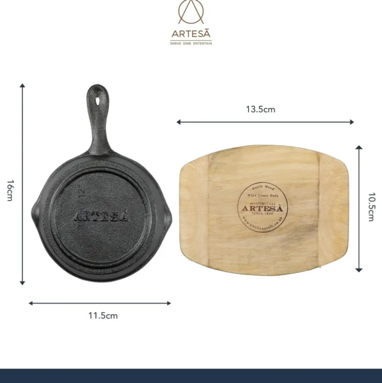 Mini-poêle en fonte 11cm avec planche - Artesa