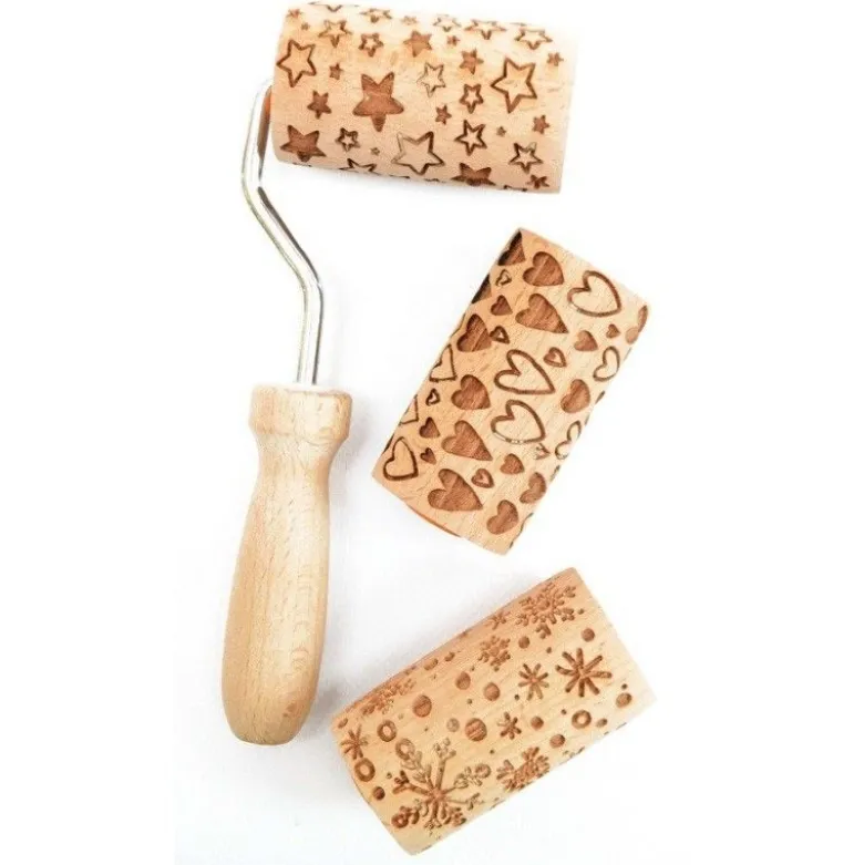 Mini rouleau empreintes bois x3 - ScrapCooking