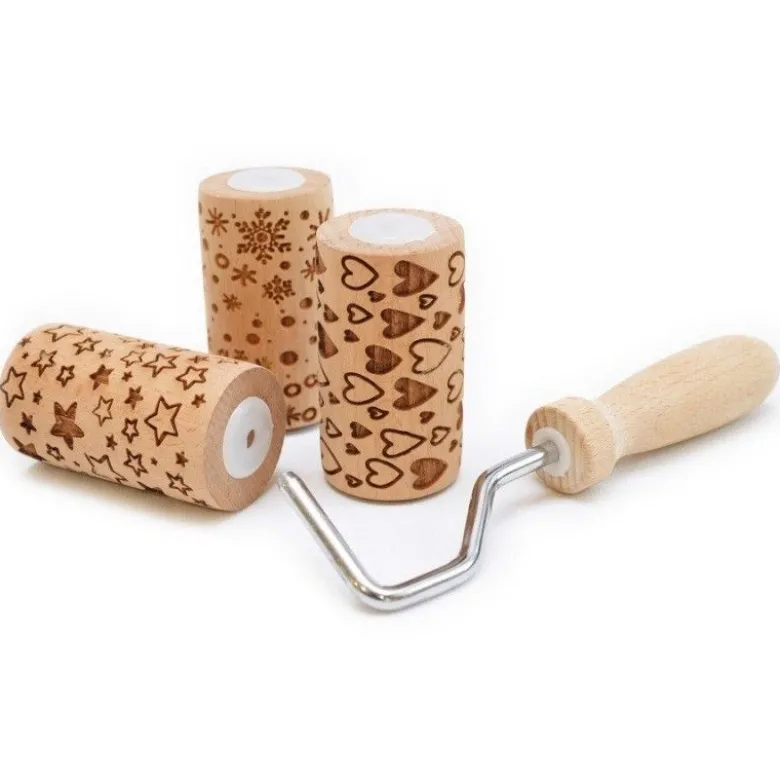 Mini rouleau empreintes bois x3 - ScrapCooking