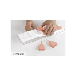 Moule à Glace Silicone 12 Mini Cœurs avec bâtonnets - Silikomart