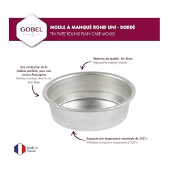 Moule à manqué 24 cm en fer blanc – Gobel