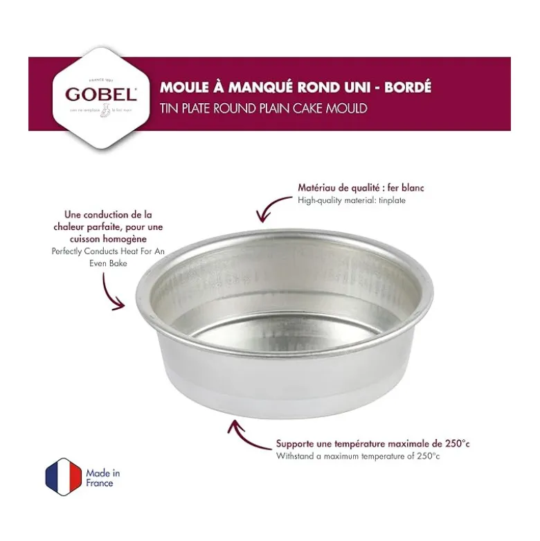 Moule à manqué 24 cm en fer blanc – Gobel