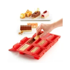 Moule mini bûche carrée avec insert silicone x6 - Lékué