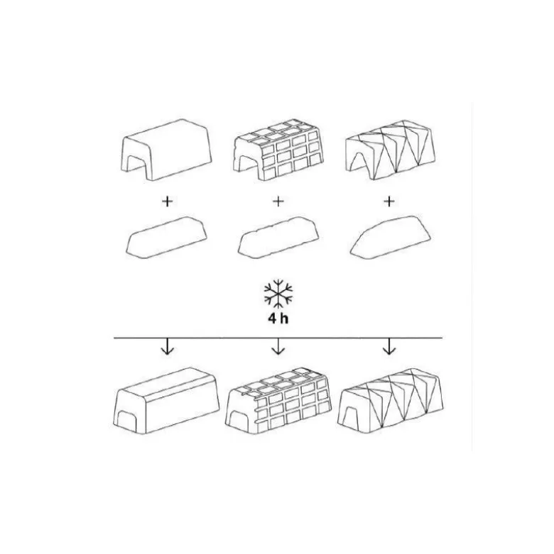 Moule mini bûche carrée avec insert silicone x6 - Lékué