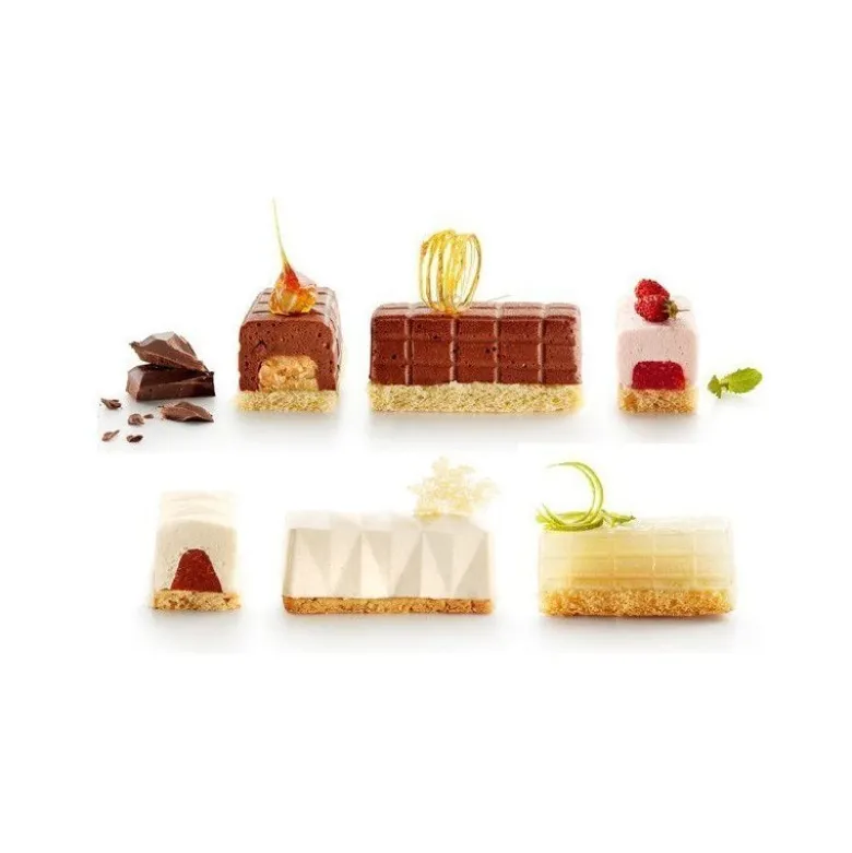 Moule mini bûche carrée avec insert silicone x6 - Lékué