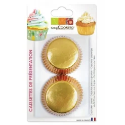 Moule à muffin et cupcake doré x48 - ScrapCooking