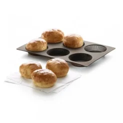 Moule à pain rond silicone perforé x6 - Lékué