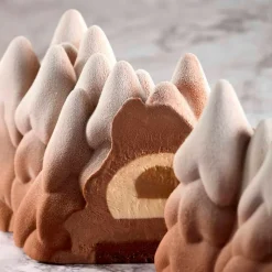 Moule Silicone Bûche Sapin Enneigé 25 x 9 cm x H 9,5 cm - Pavoni
