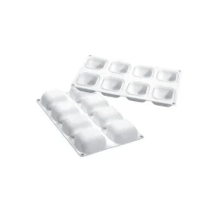 Moule silicone carrés bombés x8 - Silikomart