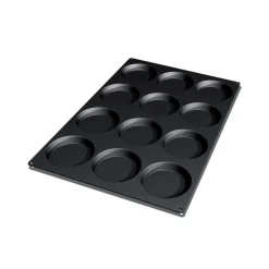 Moule Silicone 12 Fonds de Tarte Biscuit Ø12 x 2,2 cm 120ml - Silikomart Professional