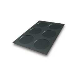 Moule Silicone 6 Fonds de Tarte Biscuit Ø16 x 1 cm 200ml - Silikomart Professional