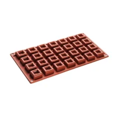Moule silicone mini-savarin carré x28 - Pavoni Italia