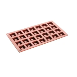 Moule silicone mini-savarin carré x28 - Pavoni Italia