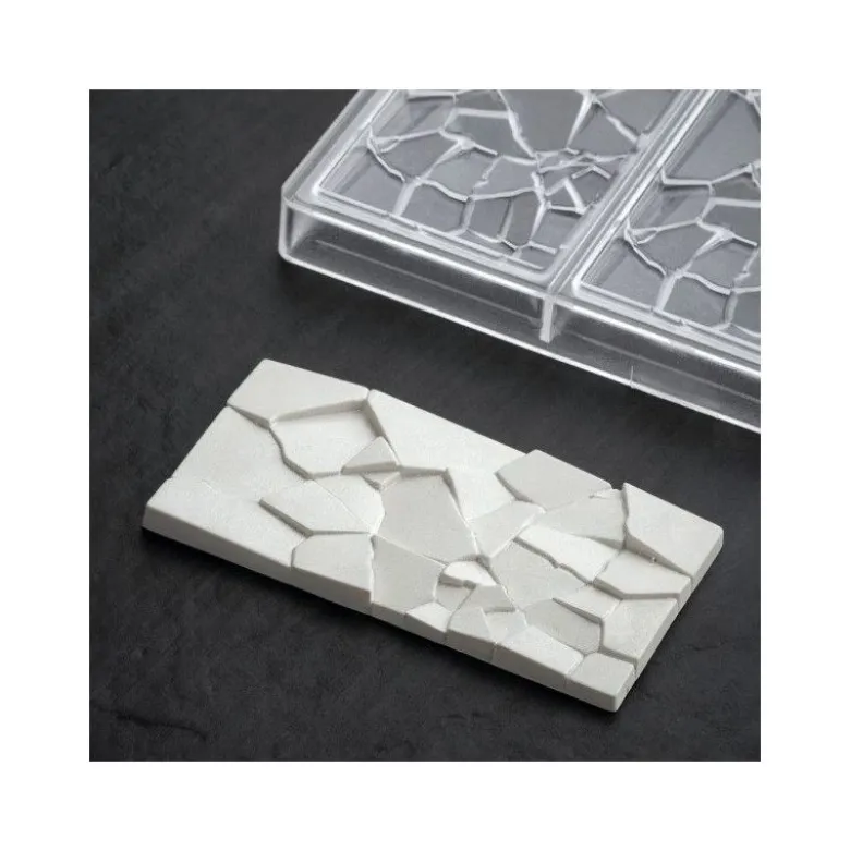 Moule Tablette Chocolat Crush 15,5 x 7,7 cm x H 1 cm (x3) - Pavoni