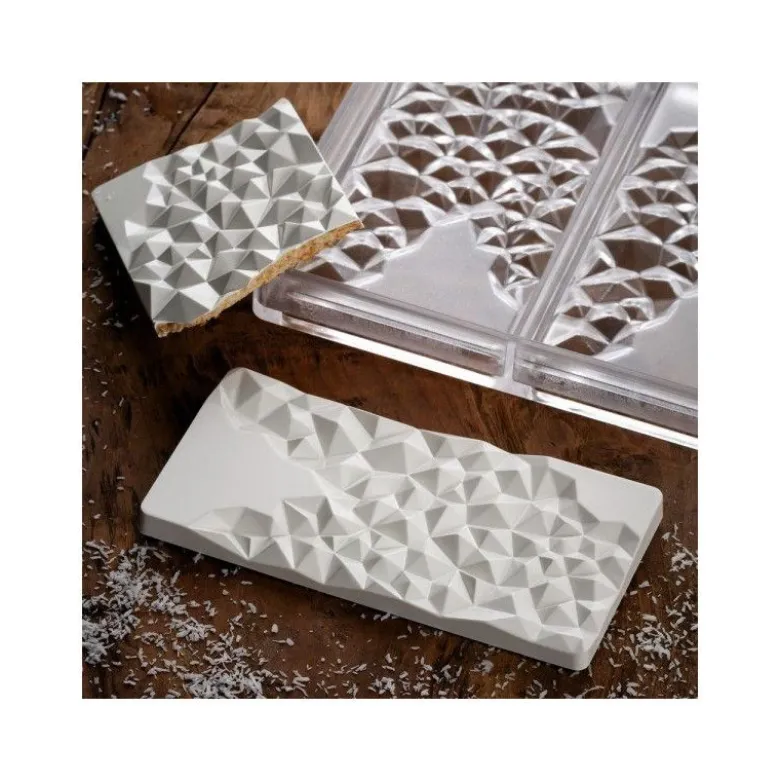 Moule Tablette Chocolat Fragment 15,5 x 7,7 cm x H 1 cm (x3) - Pavoni