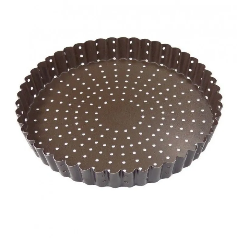 Moule à tarte en acier perforé 24 cm - Gobel